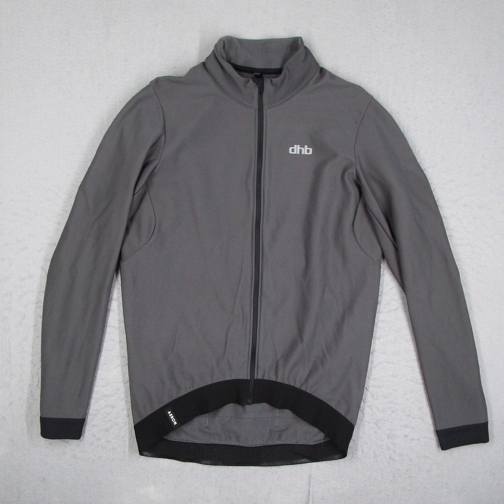 dhb Aeron Women XL Grey Full Zip Cycling Jersey Long Sleeve Bike Jacket Pockets